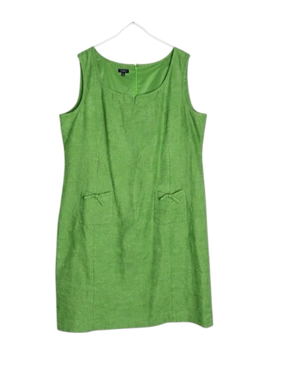 Talbots Green Linen Blend Sleeveless Sheath Dress Lined Women’s Size 20
